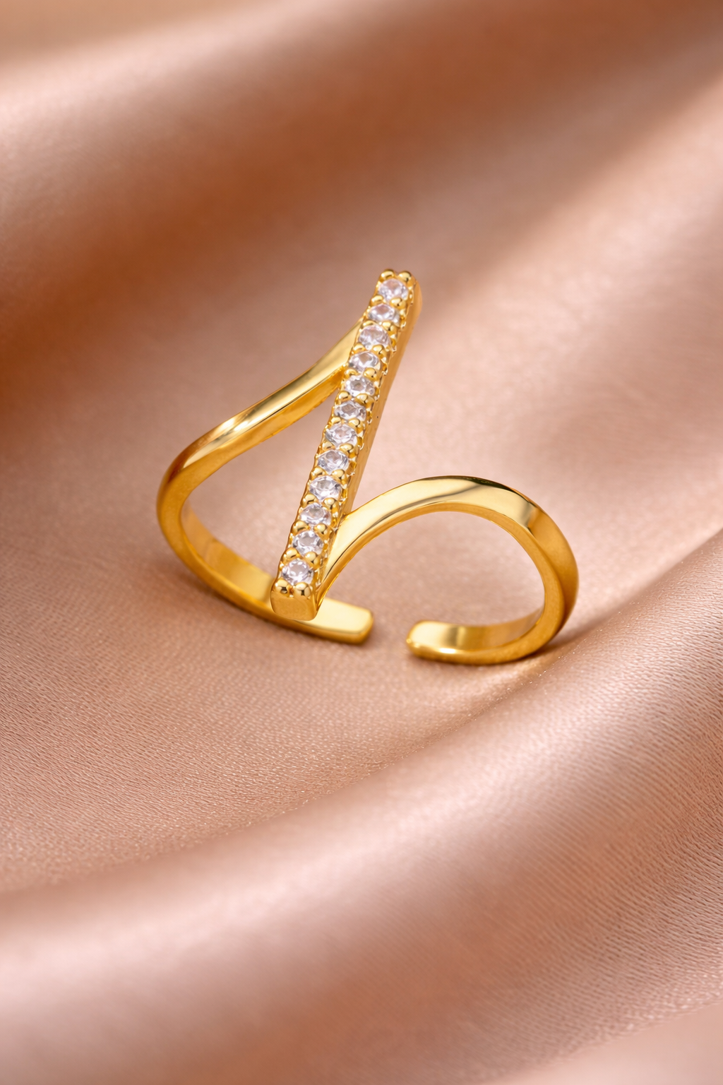 Bague géométrie diamantée